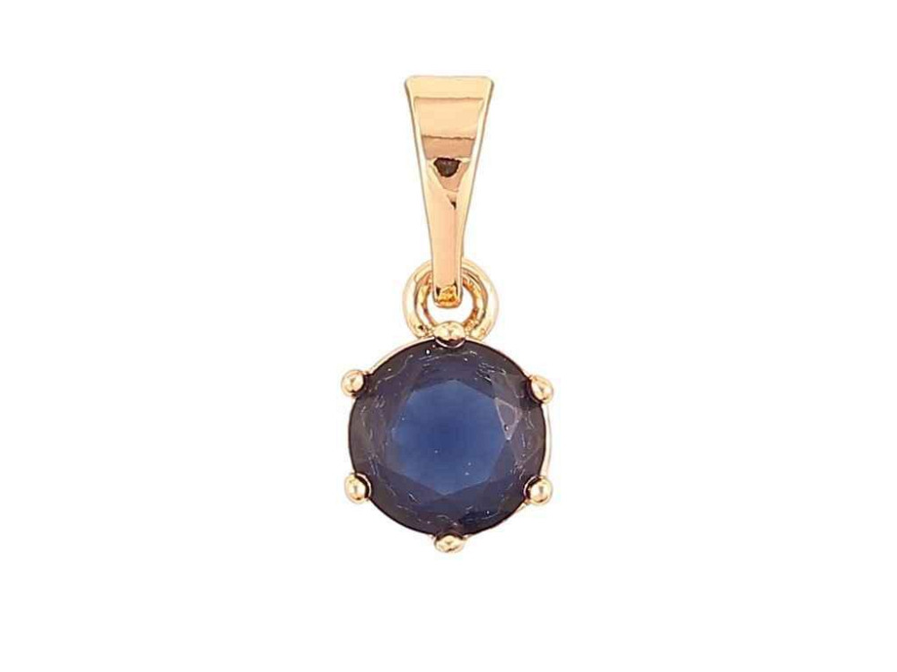Кулон Позолота 18K «Синий фианит, ø 6мм» для цепочки до 5мм (262364) ТМ Xuping Киев - изображение 1