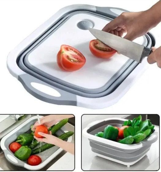 Складная разделочная доска для мытья и резки овощей 2в1 Днепр - изображение 1