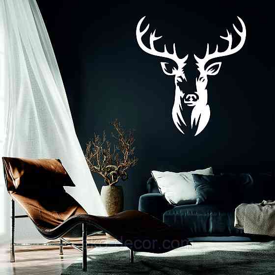 Декоративное настенное Панно «Олень» Декор на стену 50*46 см, Белый Киев