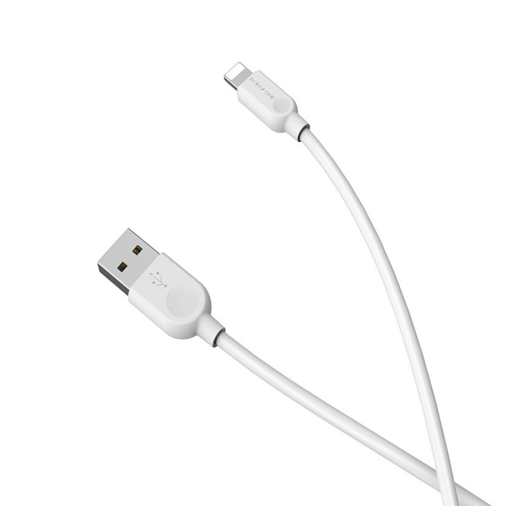 Кабель BOROFONE BX14 USB - iPhone 2.4A, 2m, PVC, TPE конектори, колір білий BX14L2W Одеса - фото 2