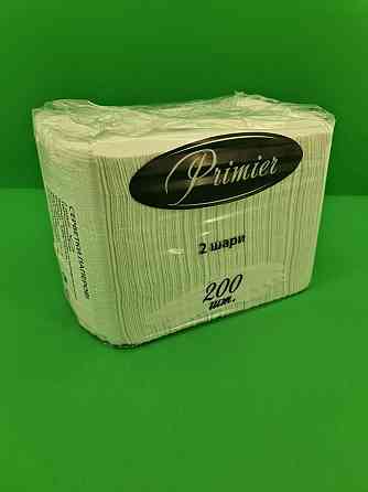 Салфетка бумажная 200лист Премьер банкетная (33х30)  2-ух слойные Белая (1 пачка) Харьков
