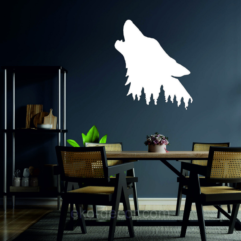 Декоративное настенное Панно «Волк», Декор на стену 50*43 см, Белый Киев - изображение 2