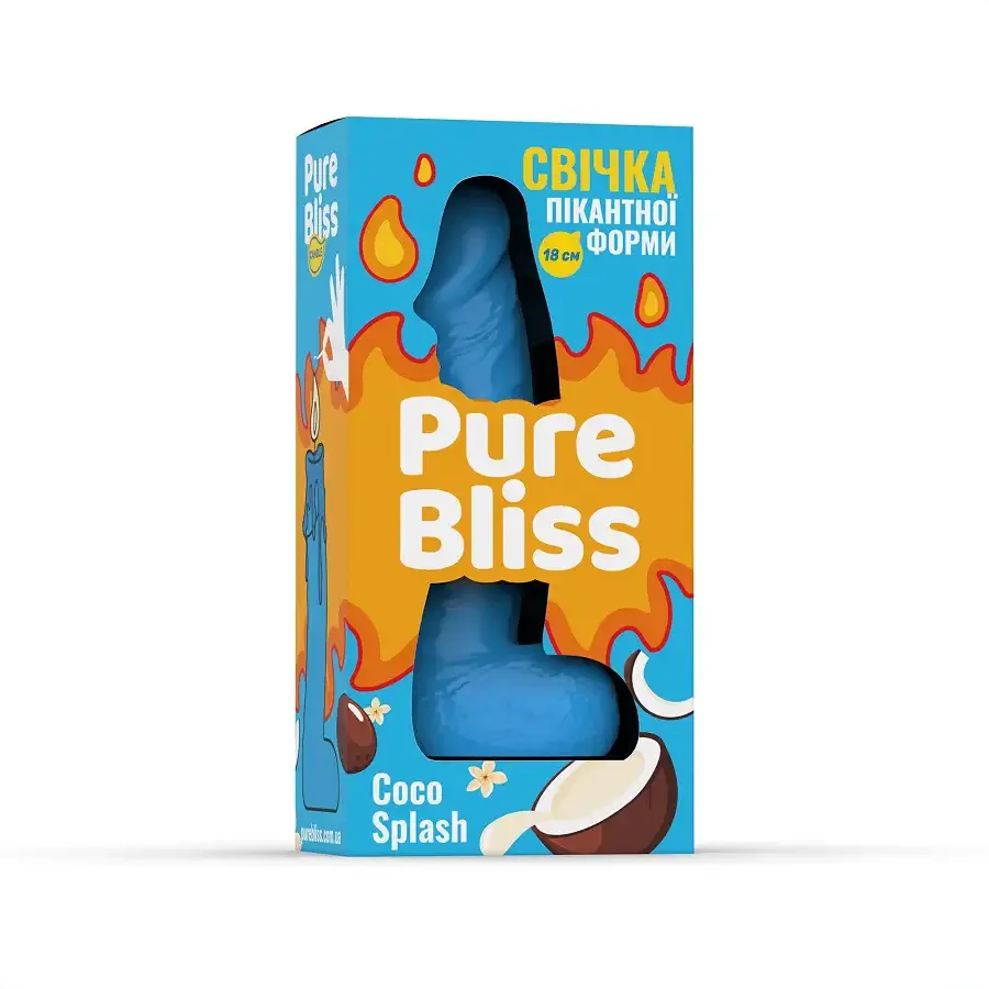 Ароматна свічка пікантної форми Pure Bliss Blue Coco Splash (Кокосове молоко) 18 см Львов - изображение 7