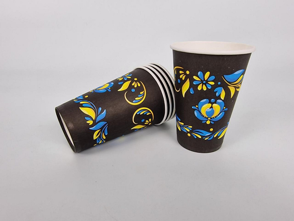 Стаканы бумажные одноразовые 340 мл Украинское орнамент (50 шт) Харьков - изображение 4