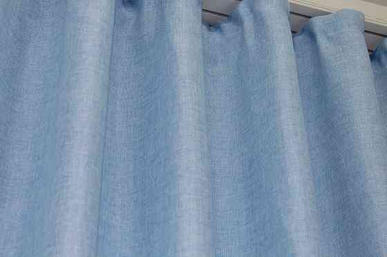 Комплект готових штор VR-Textil Льон Мішковина № 1055ш Блакитний 100х285 см 2 шт (31-497) Київ