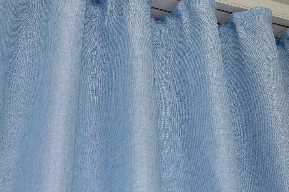 Комплект готових штор VR-Textil Льон Мішковина № 1055ш Блакитний 100х285 см 2 шт (31-497) Київ - фото 6