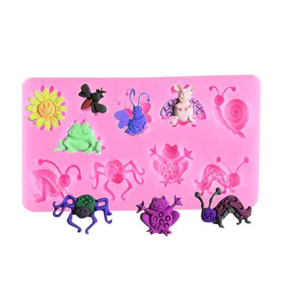 Молд силиконовый Насекомые 110 на 54 мм розовый Киев