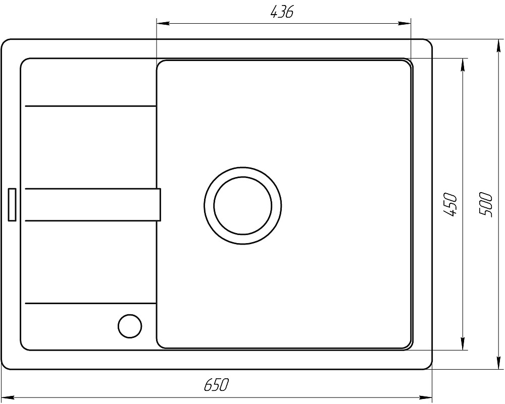 Гранітна мийка Mira ONZA бежевий 650 х 500 мм Тернопіль - фото 6