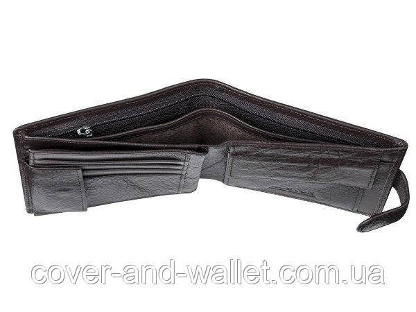 Мужское портмоне из высококачественной кожи коричневого цвета на кнопке Boston Киев - изображение 9