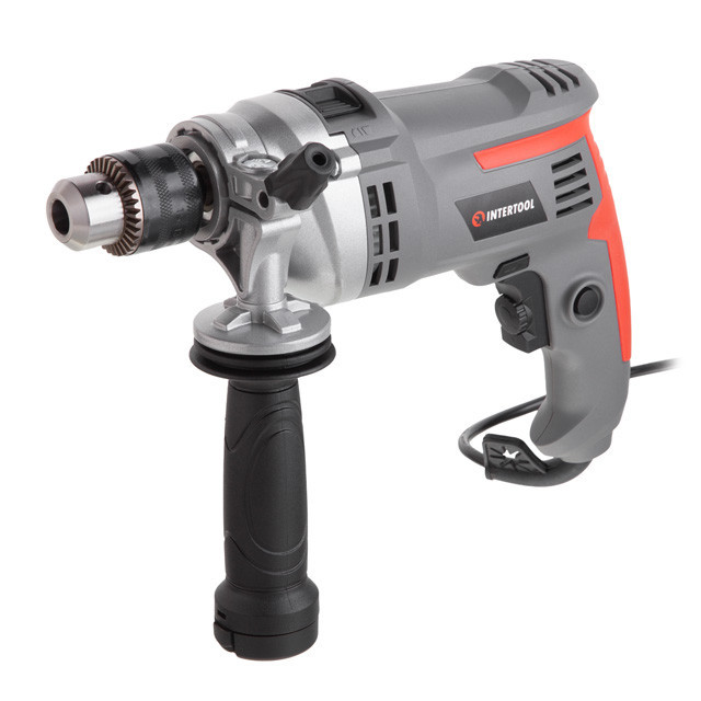 Дриль ударний, 0,95 кВт, 0-2800 об/хв, 1,5-13 мм, реверс, металевий корпус редуктора INTERTOOL DT-0121 Киев - изображение 10