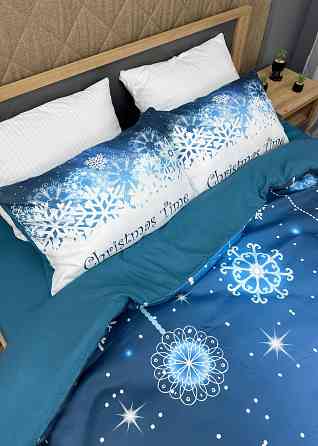 Комплект постільної білизни Фланель, Epico Євро 200х220 з Різдвяним принтом (88-198) Київ