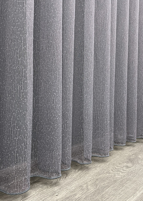 Тюль льон “Дощик” однотонний, колір сірий 1986т Київ - фото 6