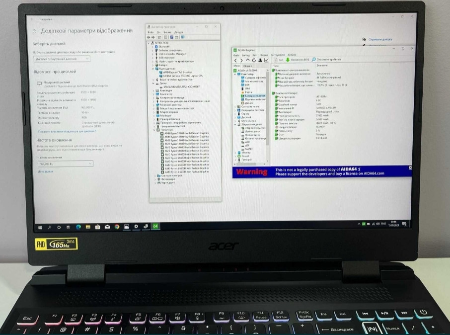 Acer Nitro 5 165Hz RTX 3060 140W Ryzen 5 6600H RAM 16 Gb. DDR5 SSD 512Gb. Ноутбук Київ - фото 8