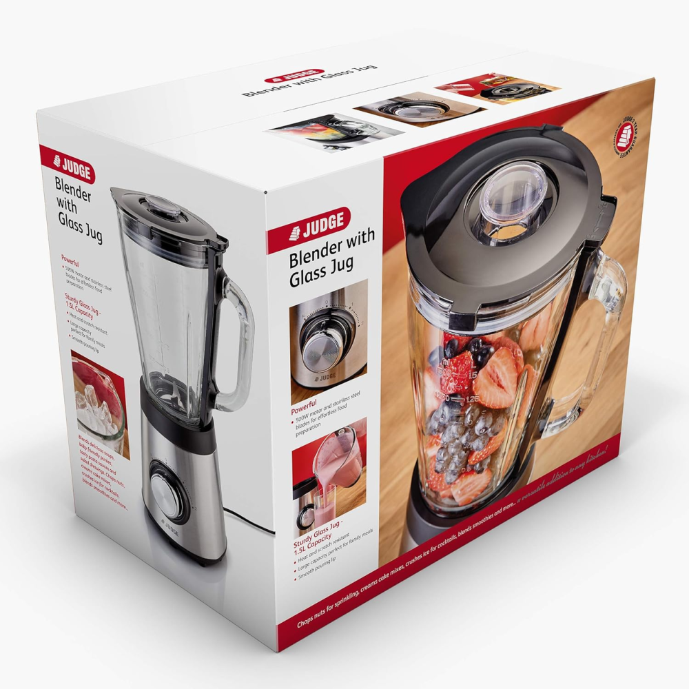 Стаціонарний блендер Judge Electricals 500 Вт зі скляним глечиком 1.5 л, боросилікатне скло Київ - фото 7