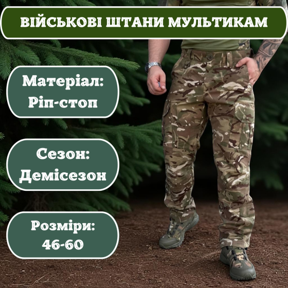 Мужские летние тактические штаны мультикам рип-стоп, армейские боевые штурмовые военные ЗСУ Львов