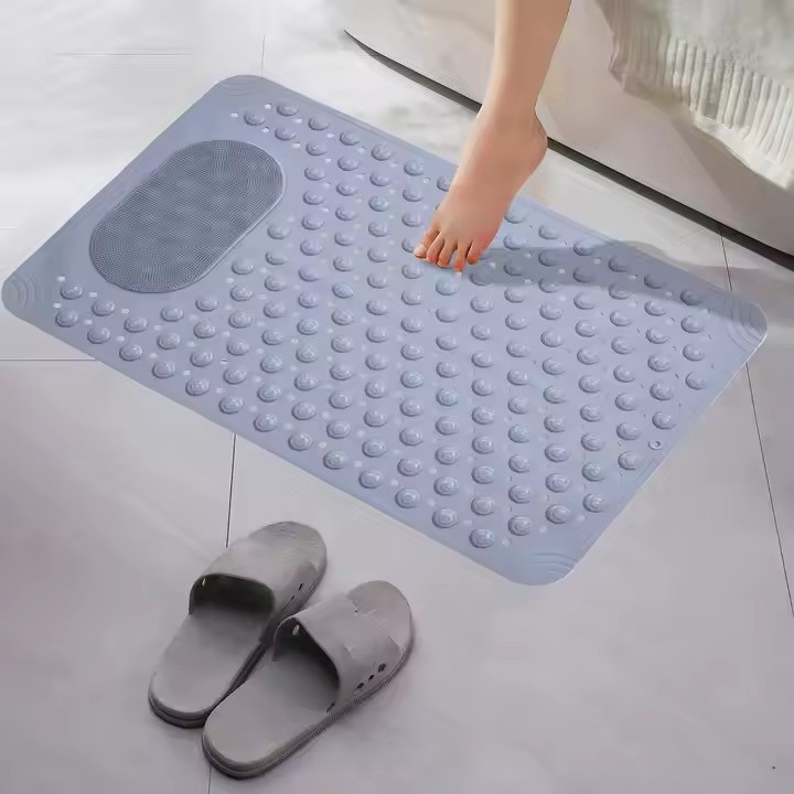 Коврик атискользящий для ванной комнаты и душа,массажный для ног силиконовый с присосками, серый 36.5х69 см Каменец-Подольский - изображение 2