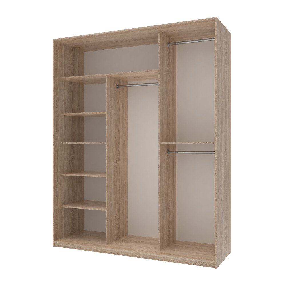 Шкаф-купе трехдверный Doros Сити Лайт 180х60х225 см Дуб сонома (DRS-011095) Львов - изображение 3