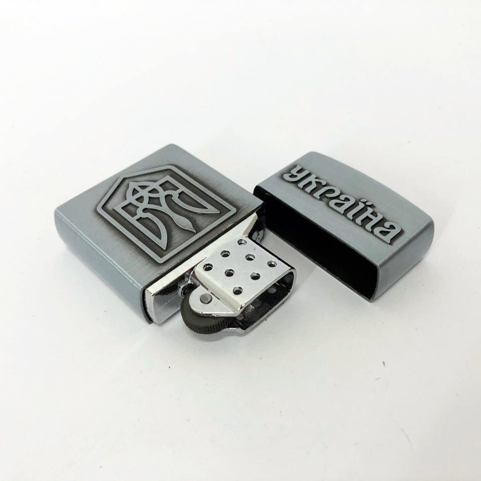 Запальничка кремнієва патріотична Україна 4550. Колір: срібний CT-78 Львів - фото 2