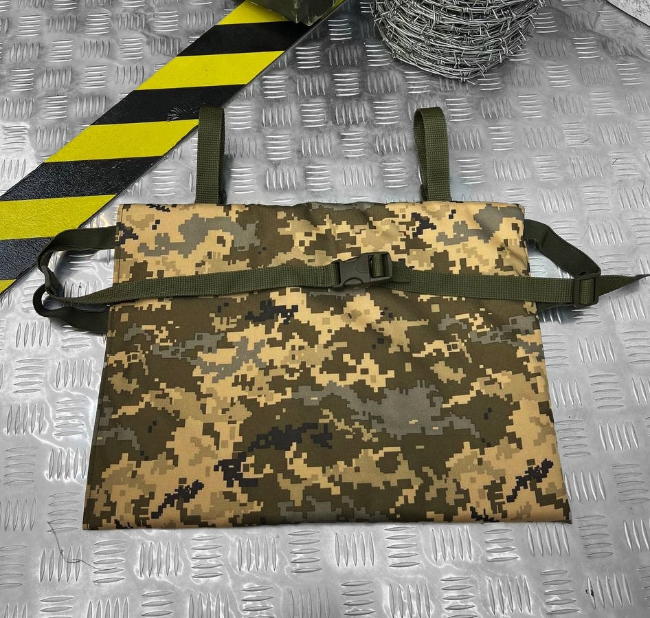 Сидушка потрійна карімат тактичний із кріпленням на пояс складний коврик каремат Піксель Одеса - фото 6
