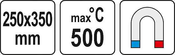 Підстилка для паяння YATO з жаростійкого силікону до 500°С, 350х250х2 мм, магн стрічка 345х47мм [50] Одеса