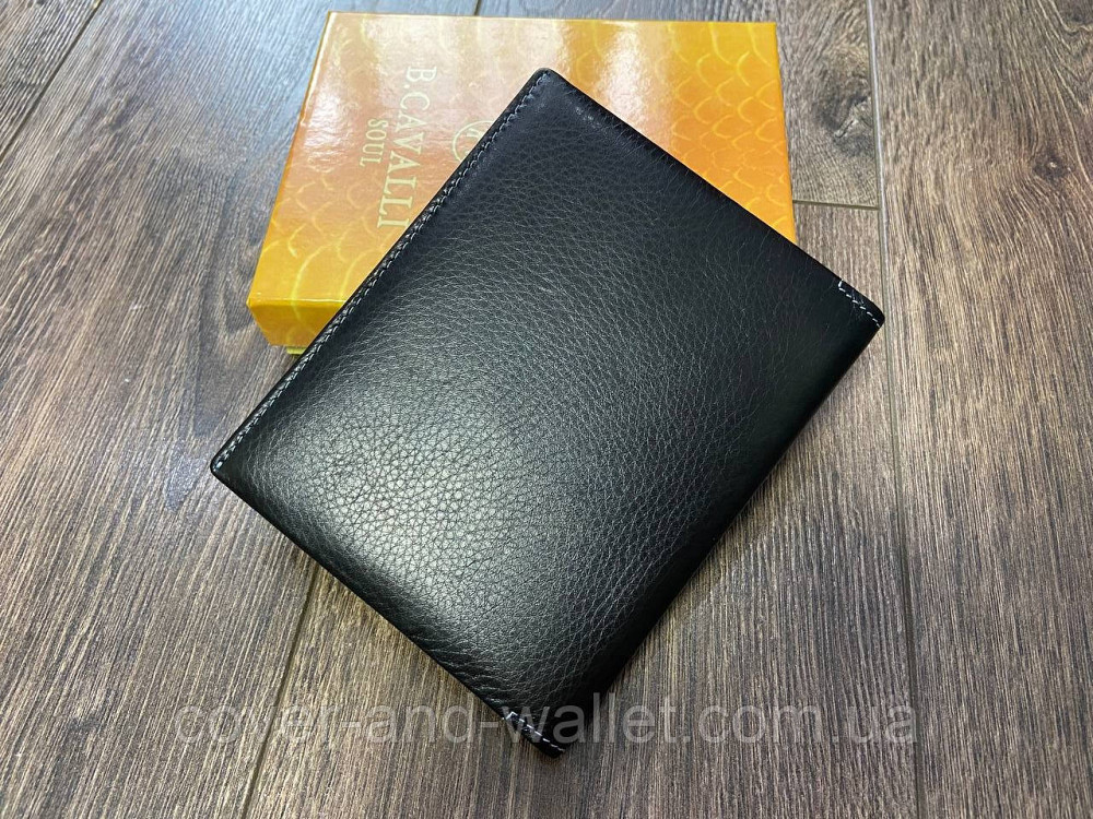 Велика містка шкіряна візитниця картхолдер чорного кольору B.Cavalli 4-465 Київ - фото 4