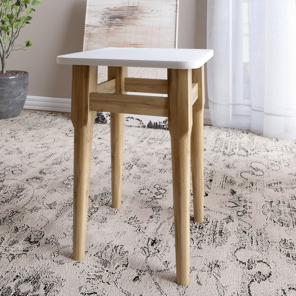 2 табурети на кухню Маямі кромка ПВХ 2 мм Німфея Альба (білий) (LION-041256) ТОП Дніпро - фото 1