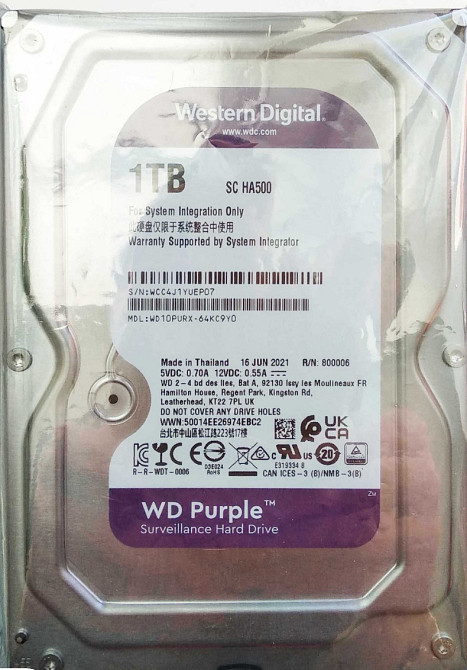 WD Purple 1 TB (Новий, запечатаний) для відеоспостереження Харків - фото 1