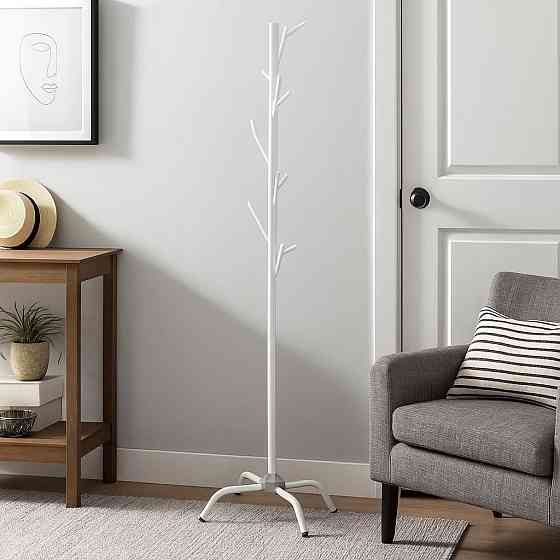 Вешалка для верхней одежды и головных уборов высота 174 см напольная на ножках,стальная, белая Каменец-Подольский