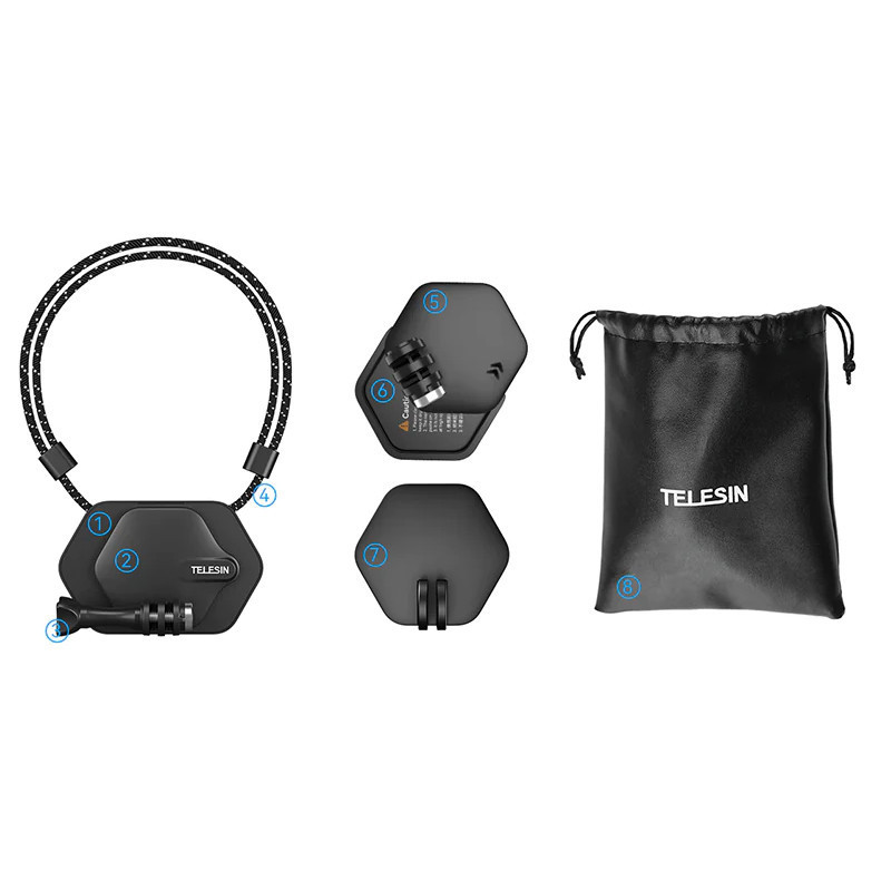 Кріплення магнітне для екшн камери на шию на клею Telesin TE-MMK-001 Київ - фото 6