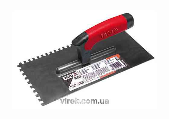 Терка гладилка зубчата YATO : 270х130 мм, зуб 10х10 мм. нержавіюча [30] Одеса