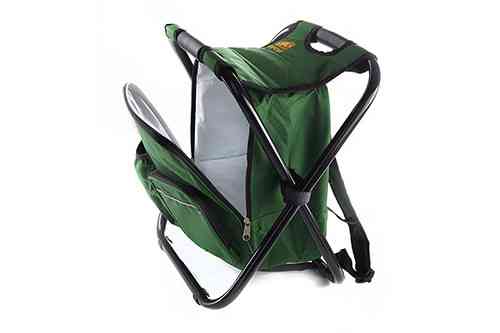 Розкладний стілець без спинки на сталевому каркасі з термосумкою-рюкзаком Ø19мм 28х35х43см СИЛА Харків