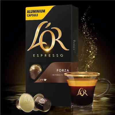 Кофе L'OR Espresso Forza совместимы с Nespresso 100% Арабика в капсулах 10 шт (8711000357934) Винница