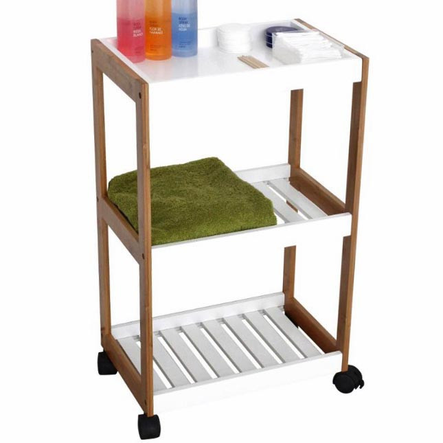Этажерка для ванной на колёсиках 