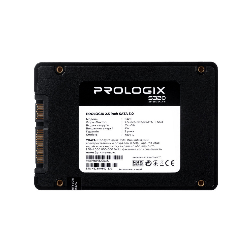 Накопичувач SSD 480GB Prologix S320 2.5" SATAIII TLC (PRO480GS320) 2.5" Харків - фото 2