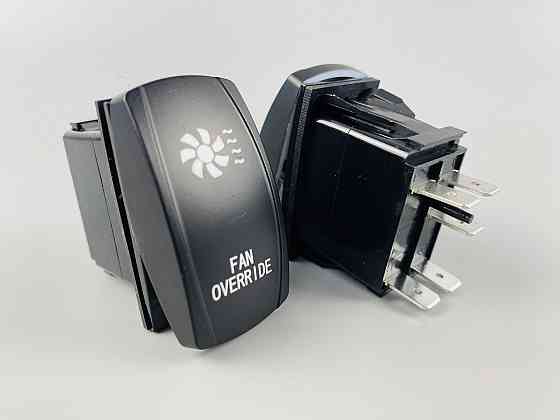 Лавіша вимикач ON-OFF, 4 ніжок, синя підсвітка, малюнок "додатковий вентилятор". Мукачево