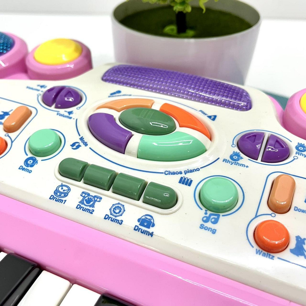 Синтезатор дитячий 24 клавіші музика світло запис 6 ритмів Рожевий (CY-6032B) Чернигов - изображение 9
