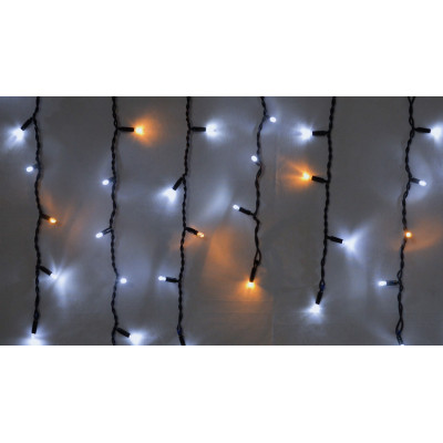 Гірлянда Delux ICICLE 100LED 2x0.7 м Жовтий flash Білий/Чорний IP44 (90015182) Вінниця - фото 1