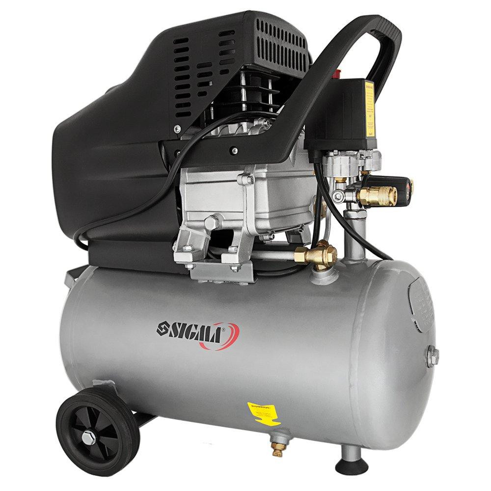 Компрессор одноцилиндровый 1.8кВт 230л/мин 8бар 24л (2 крана) SIGMA (7043131) Ровно - изображение 1