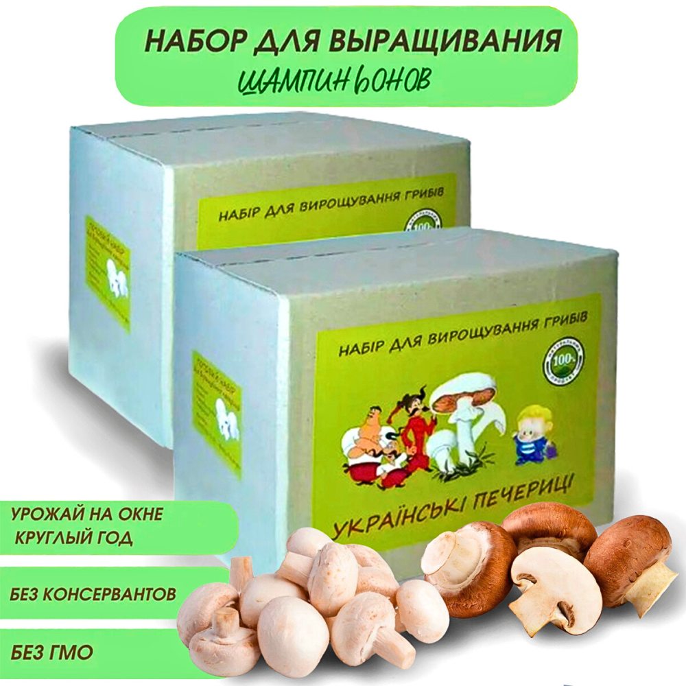 Грибний набір MIX для вирощування білих та коричневих печериць (2 коробки) Харків - фото 9