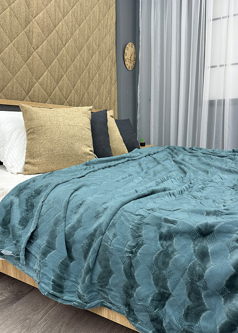 Плед-покривало 200х230 см (+-5см) Лазурний (87-246) Київ - фото 6