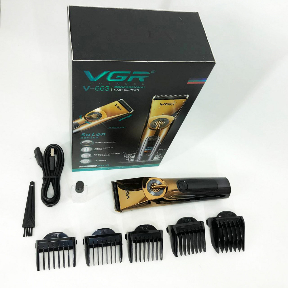 Модная машинка для стрижки волос VGR, Машинка для стрижки с мощным аккумулятором Триммер висков CZ-66 Львов - изображение 4