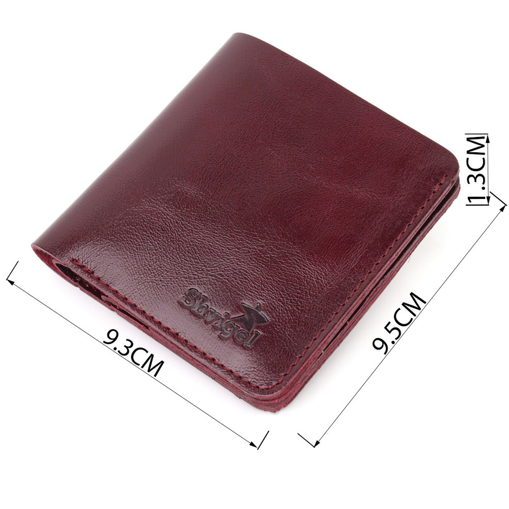 Женское глянцевое кожаное портмоне Shvigel 16609 Вышневый Киев - изображение 3