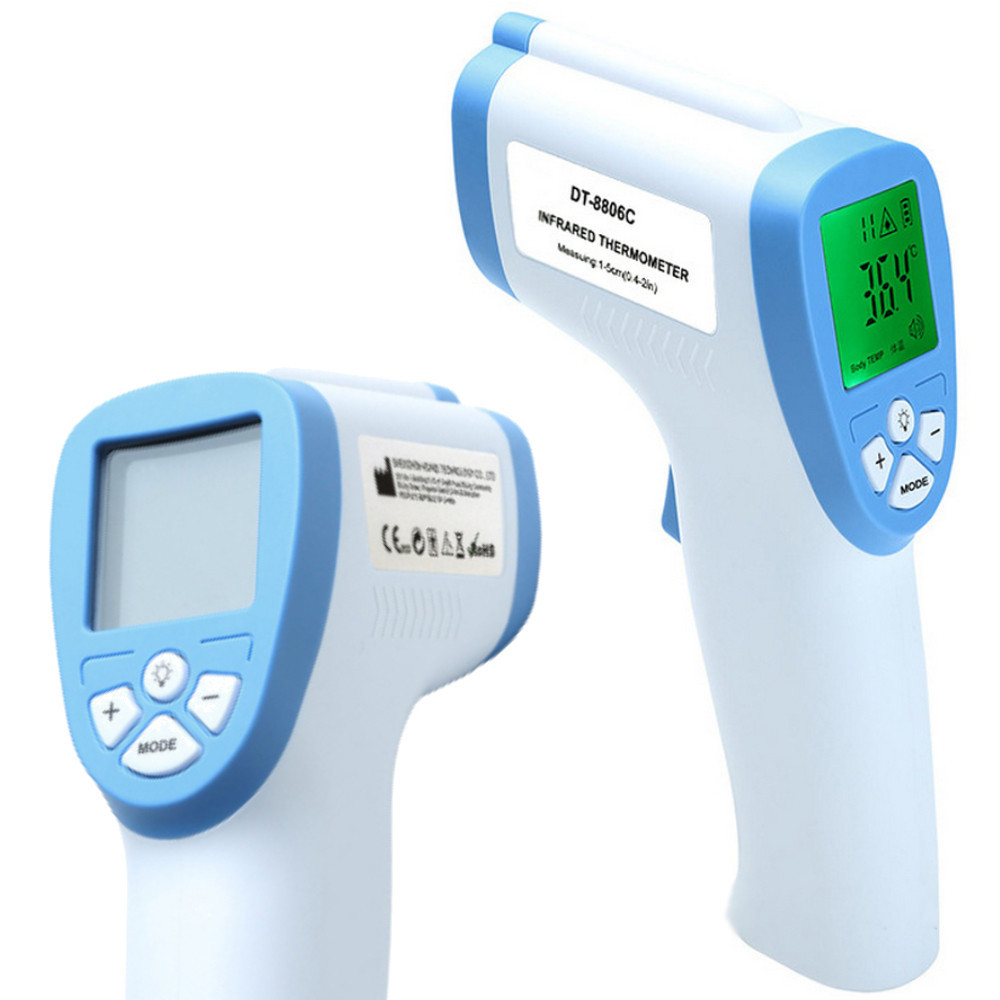 Безконтактний інфрачервоний термометр 0-100°C, на батарейках, DT-8806C / Електронний градусник для тіла Київ - фото 3