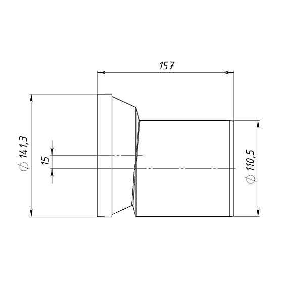 Патрубок OPTIMUM для унітаза зі зміщенням 15 мм D110 L155 мм OPTI 51110/155 Київ