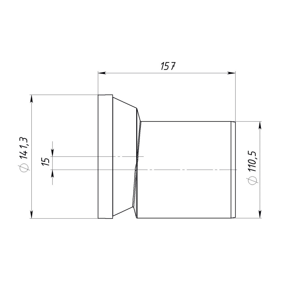 Патрубок OPTIMUM для унітаза зі зміщенням 15 мм D110 L155 мм OPTI 51110/155 Київ - фото 5