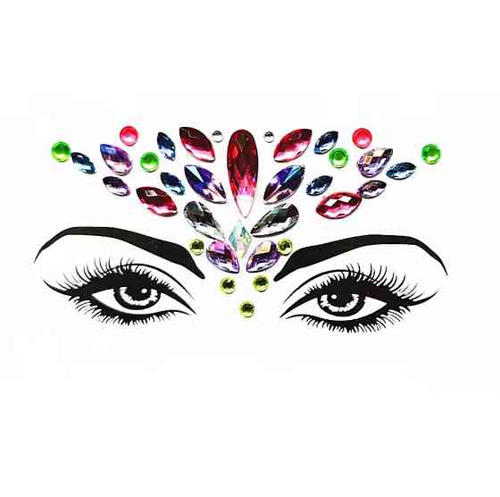 Стрази для макіяжу на обличчя one size різнобарвний Київ