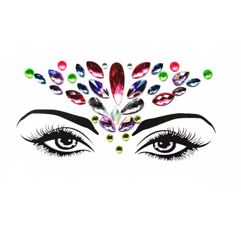 Стрази для макіяжу на обличчя one size різнобарвний Київ - фото 1