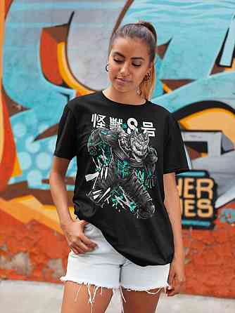 Футболка для мальчика аниме Каиджу Но Аниме Манга оверсайз (рост от 165 до 180 ) Черний AnimeJ0020m Днепр