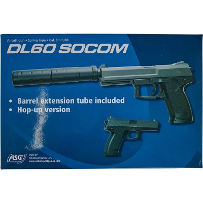 Страйкбольный пистолет ASG DL 60 SOCOM Spring Black (15918) Винница - изображение 8