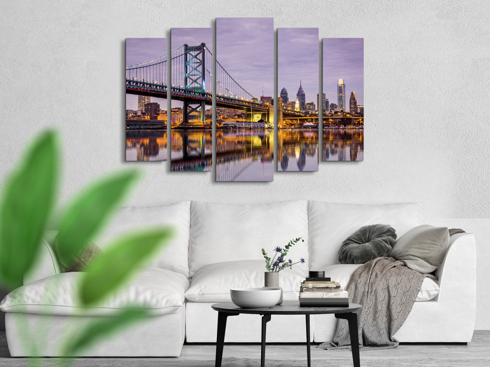 Модульная картина Ночной город Мост в Ню-Йорке Art-301_5 ( 80х118см ) Киев - изображение 2